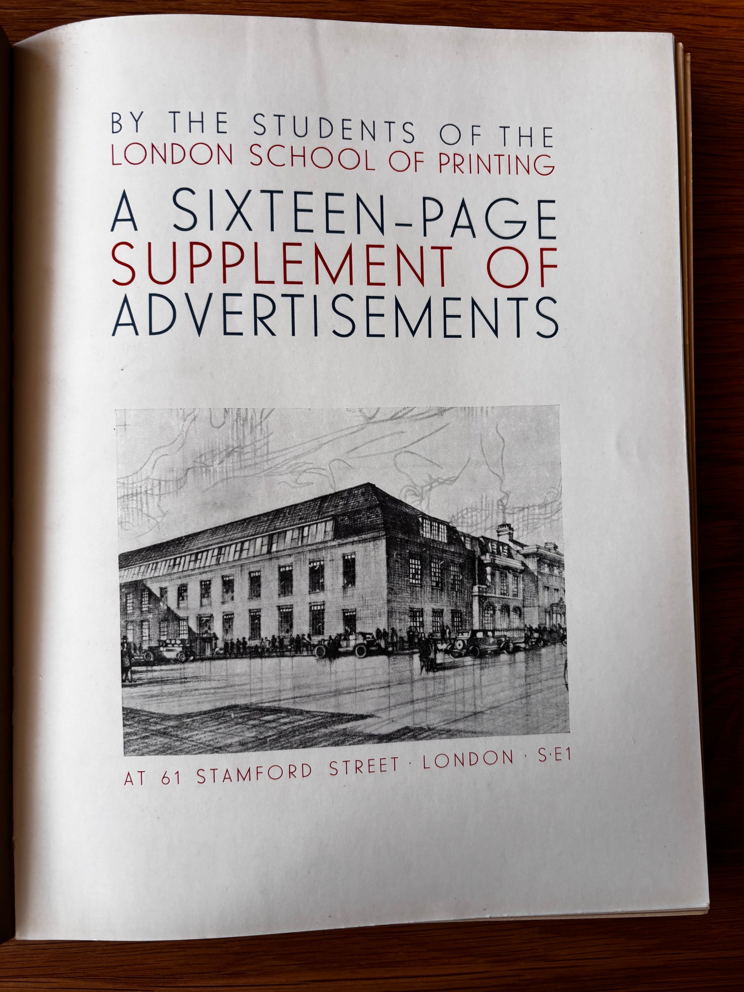 Brian Cook LONDON SCHOOL OF PRINTING 16th YEAR BOOK 1937 Monotype Specimens
