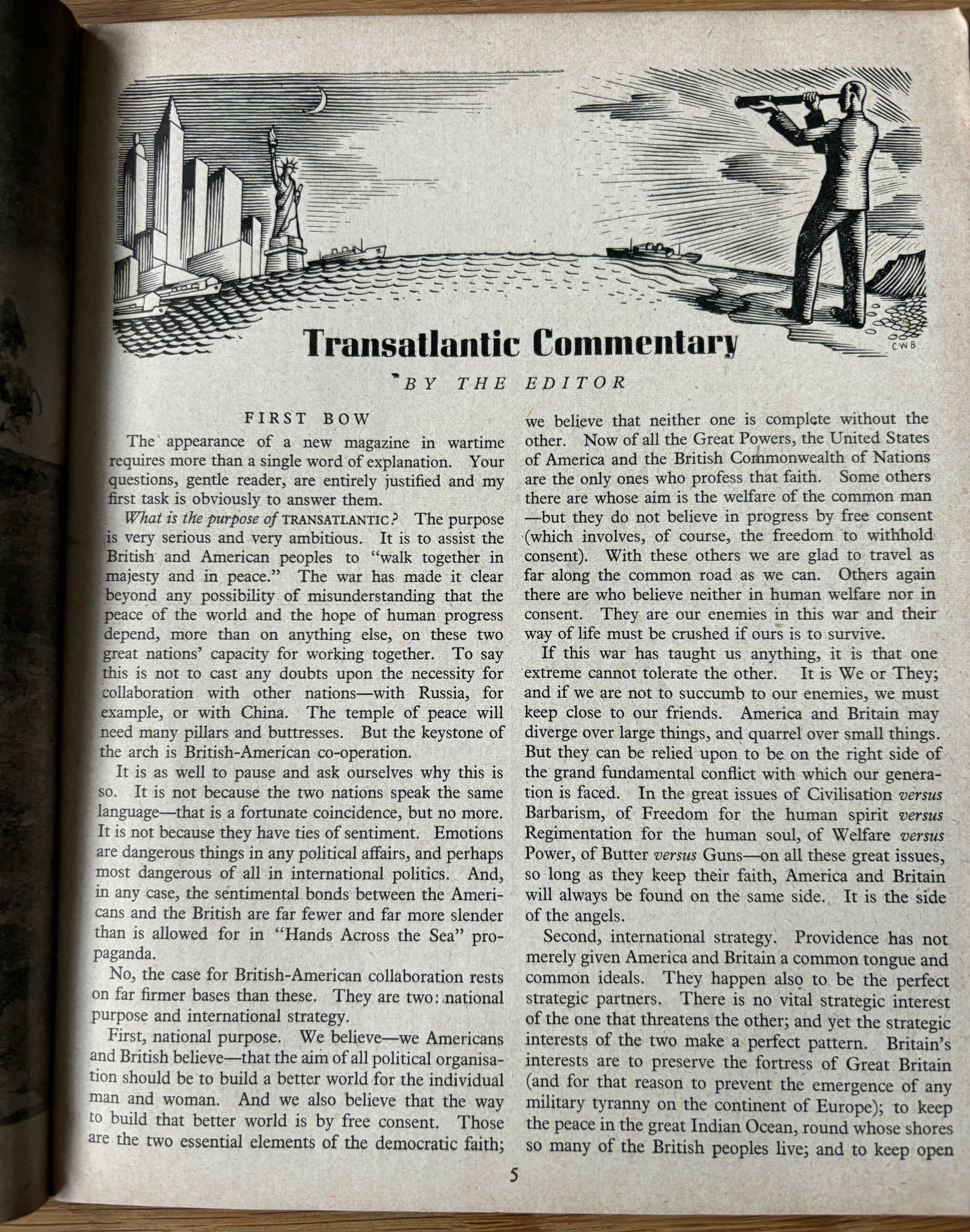 TRANSATLANTIC September 1943 PENGUIN BOOKS MONTHLY Paul Gallico Ogden Nash - transpontinebooks