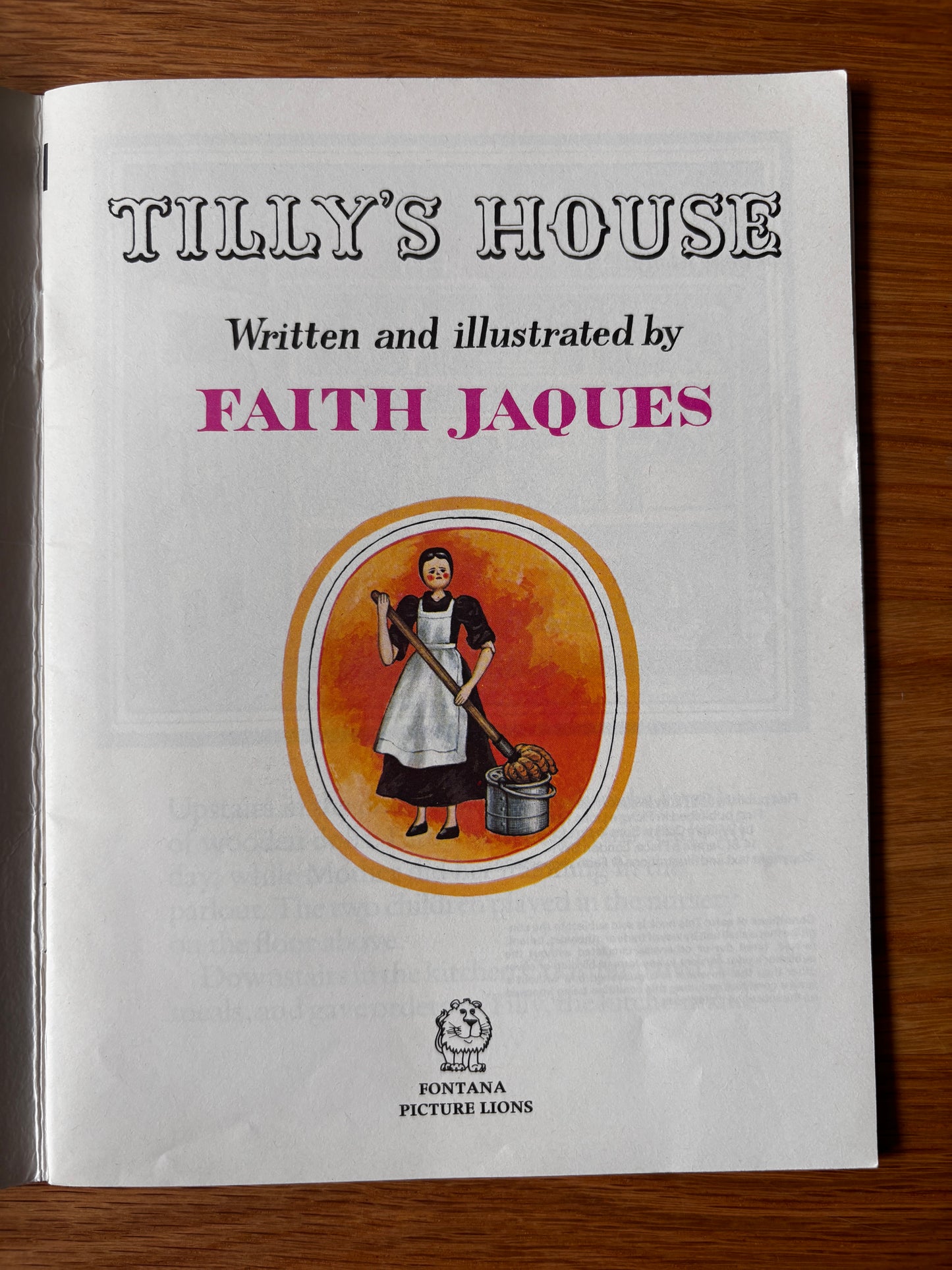 1980’s Faith Jaques TILLY’S HOUSE 1981 Picture Lion Book Illustrated