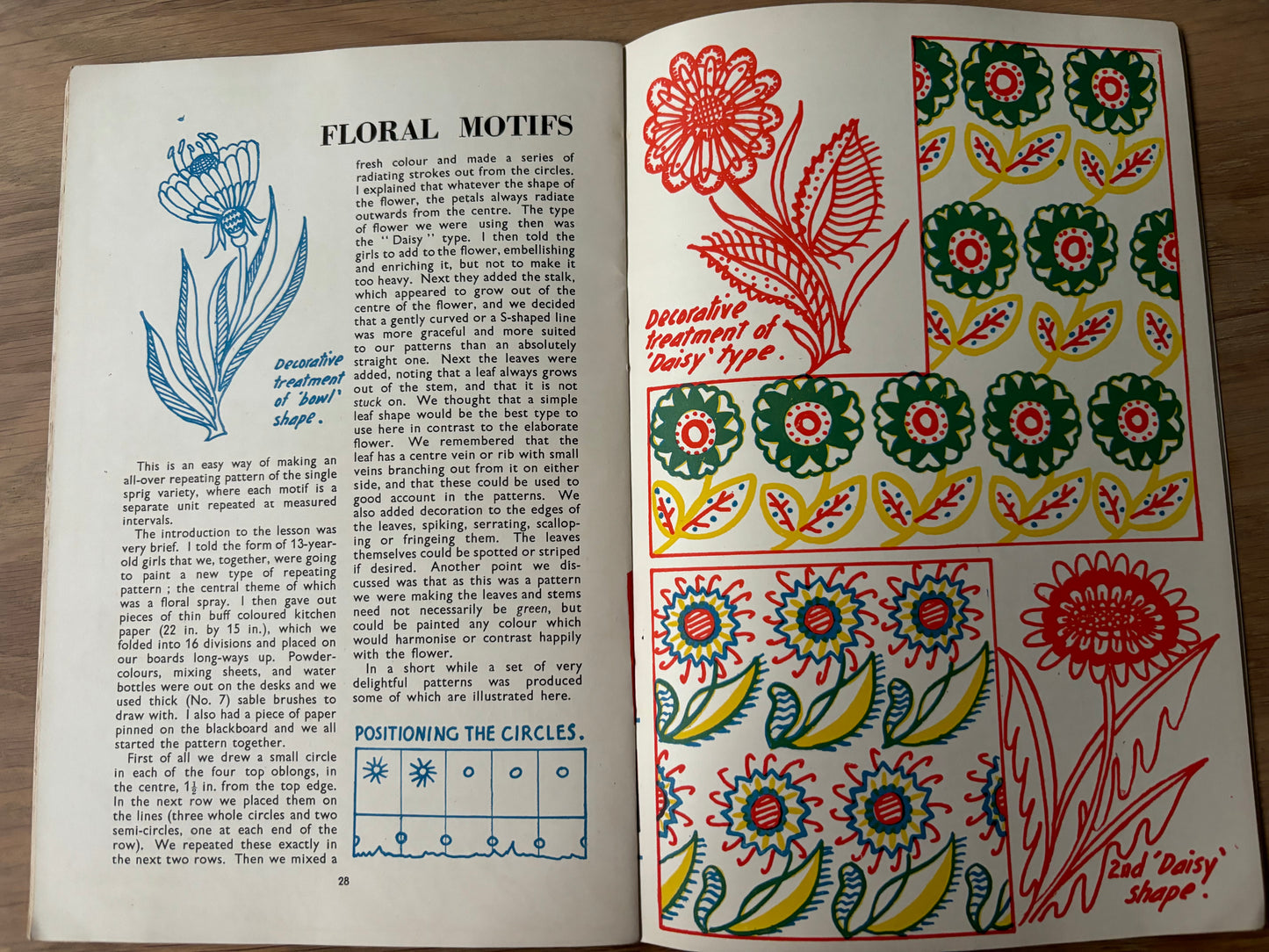 1951 ART AND CRAFT GPO Van MAGAZINE CHILD EDUCATION Floral Patterns - transpontinebooks