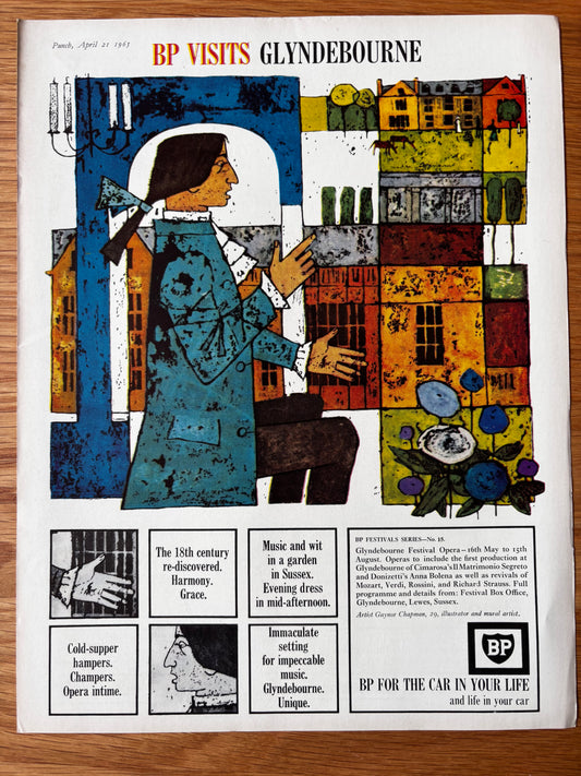 Gaynor Chapman 1960's Illustrated GLYNDEBOURNE BP VISITS FESTIVAL OPERA Art Advert