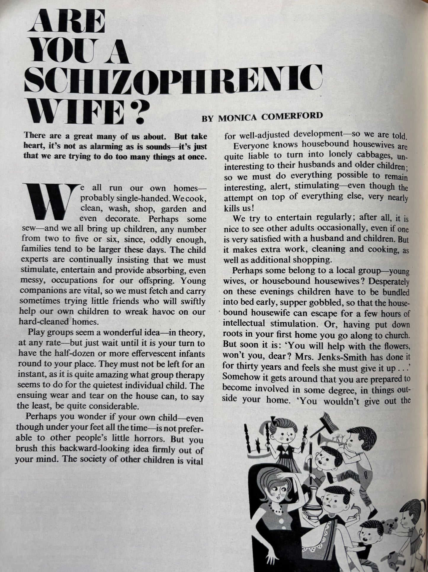 HOUSEWIFE Magazine SEPTEMBER 1967 Illustrated Mary Berry FASHION Recipes Ads