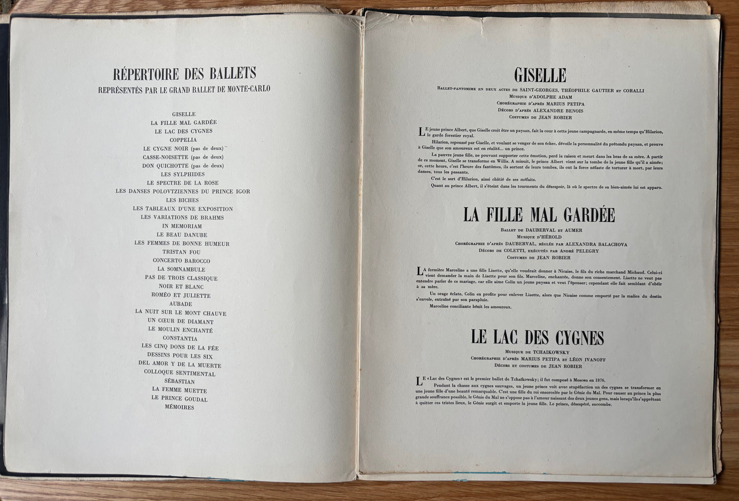 Leonide Massine Signed GRAND BALLET DE MONTE CARLO PROGRAMME 1940’s Tatiana Riabouchinska