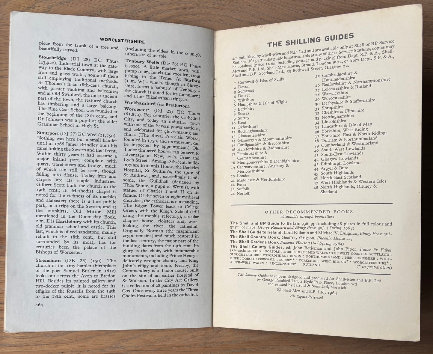 Ian Henderson WORCESTERSHIRE SHELL SHILLING GUIDE 1964 Illustrated