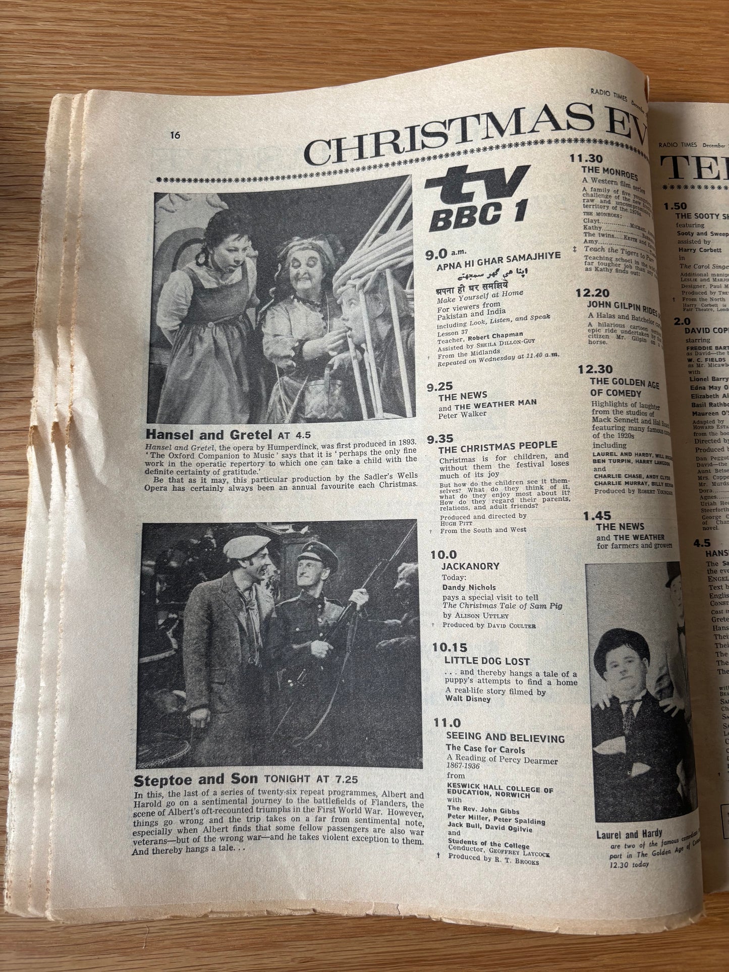 Barry Wilkinson CHRISTMAS RADIO TIMES BBC December 1967 Magazine