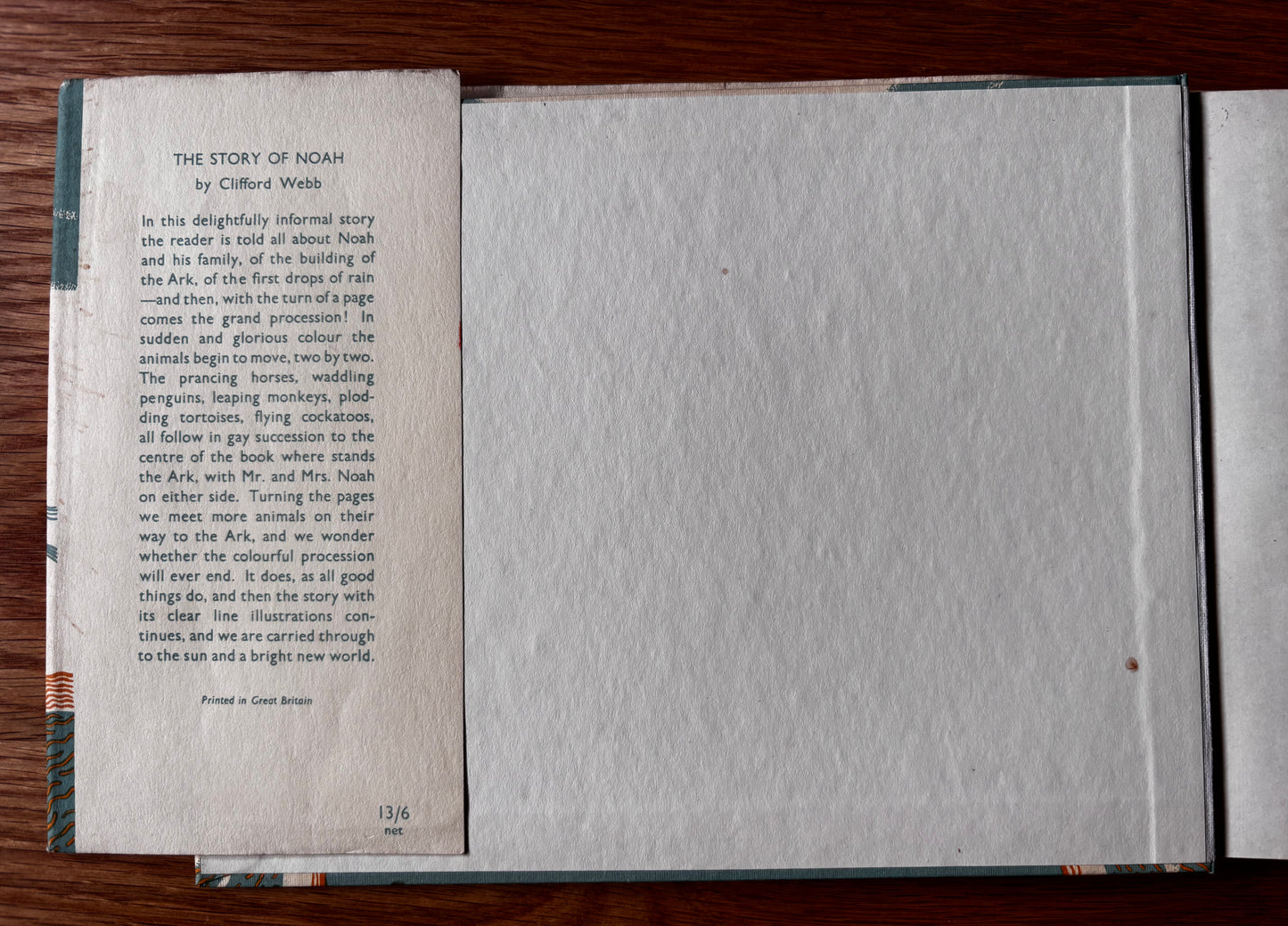Clifford Webb THE STORY OF NOAH 1940’s 1st Ed Thus DJ F J Ward ILLUSTRATED