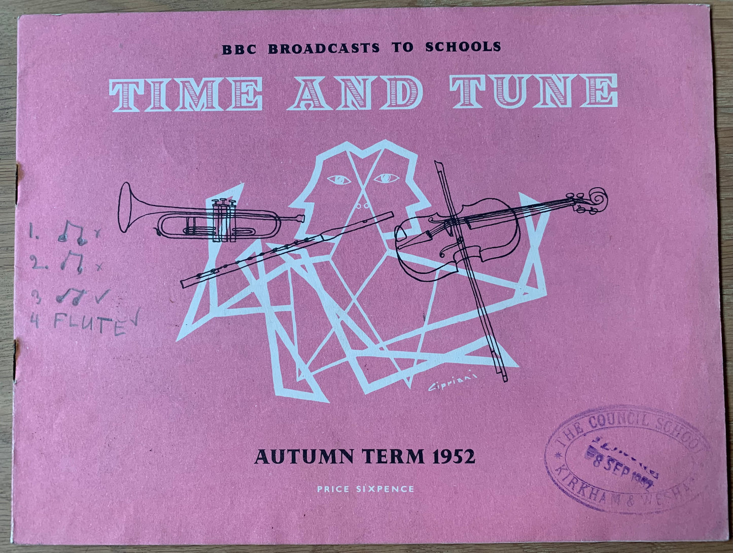 Douglas Bond TIME AND TUNE Autumn Term 1952 BBC BROADCASTS TO SCHOOLS - transpontinebooks