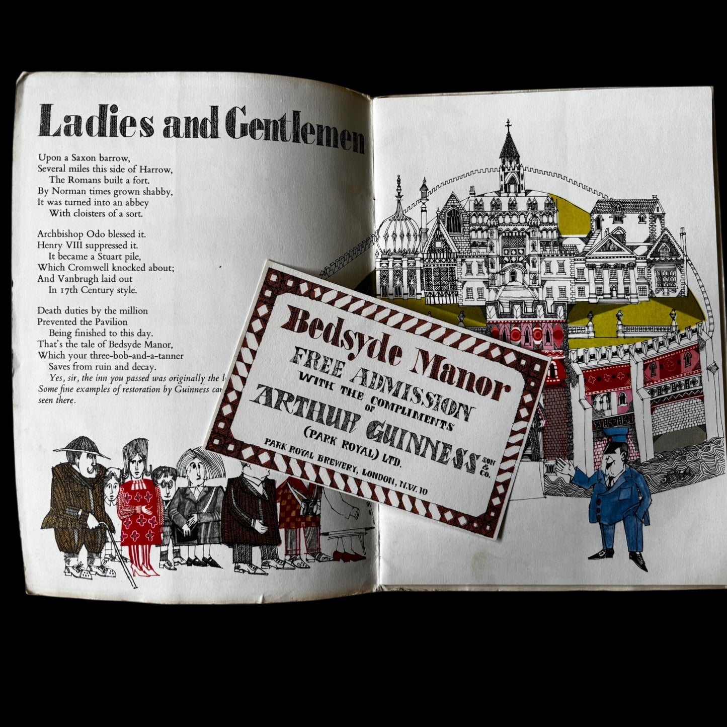 John Vernon Lord A VISIT TO BEDSYDE MANOR GUINNESS 1965 ILLUS BOOKLET