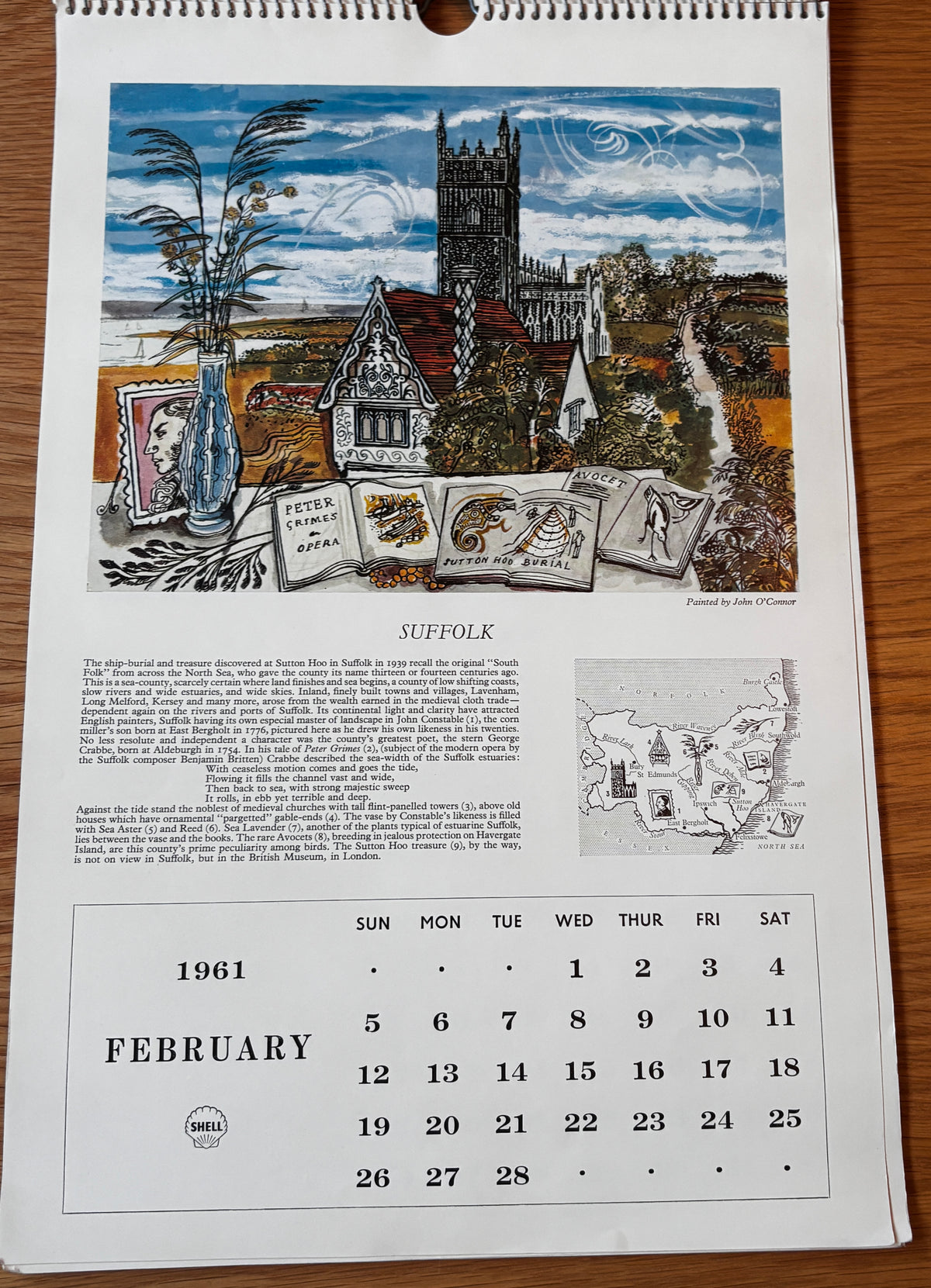 Kenneth Rowntree SHELL CALENDAR 1961 S R Badmin John O’Connor Illustrated ART