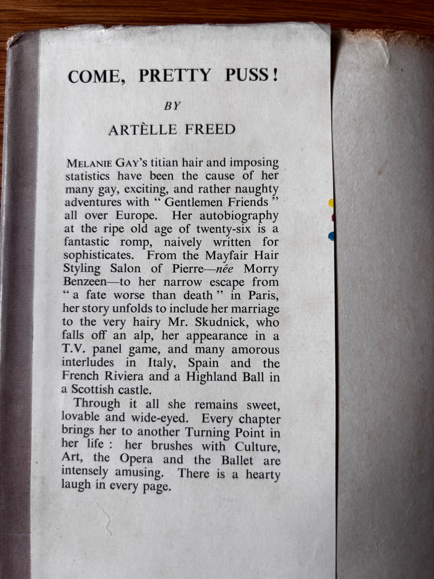 Betty Swanwick COME PRETTY PUSS Artelle Freed 1959 DJ Arthur Barker