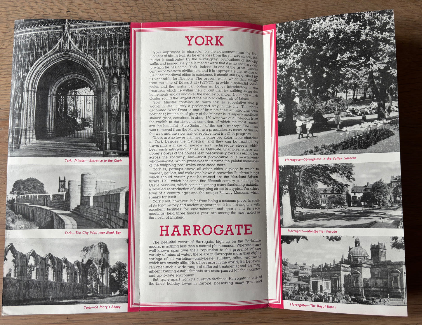 1950's YORK AND HARROGATE Come To Britain Leaflet No 7A Photo's