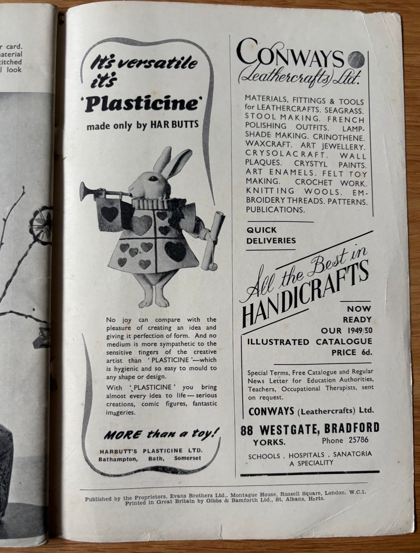 1950 ART AND CRAFT MAGAZINE Fabric Toys CHILD EDUCATION Wedge Shoes