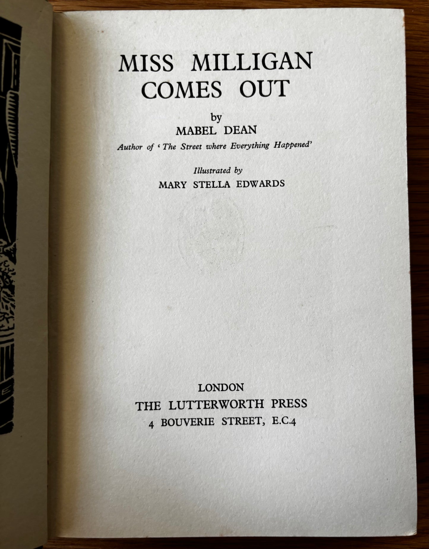 1930’s Mary Stella Edwards MISS MILLIGAN COMES OUT 1st DJ 1937 Lutterworth Press