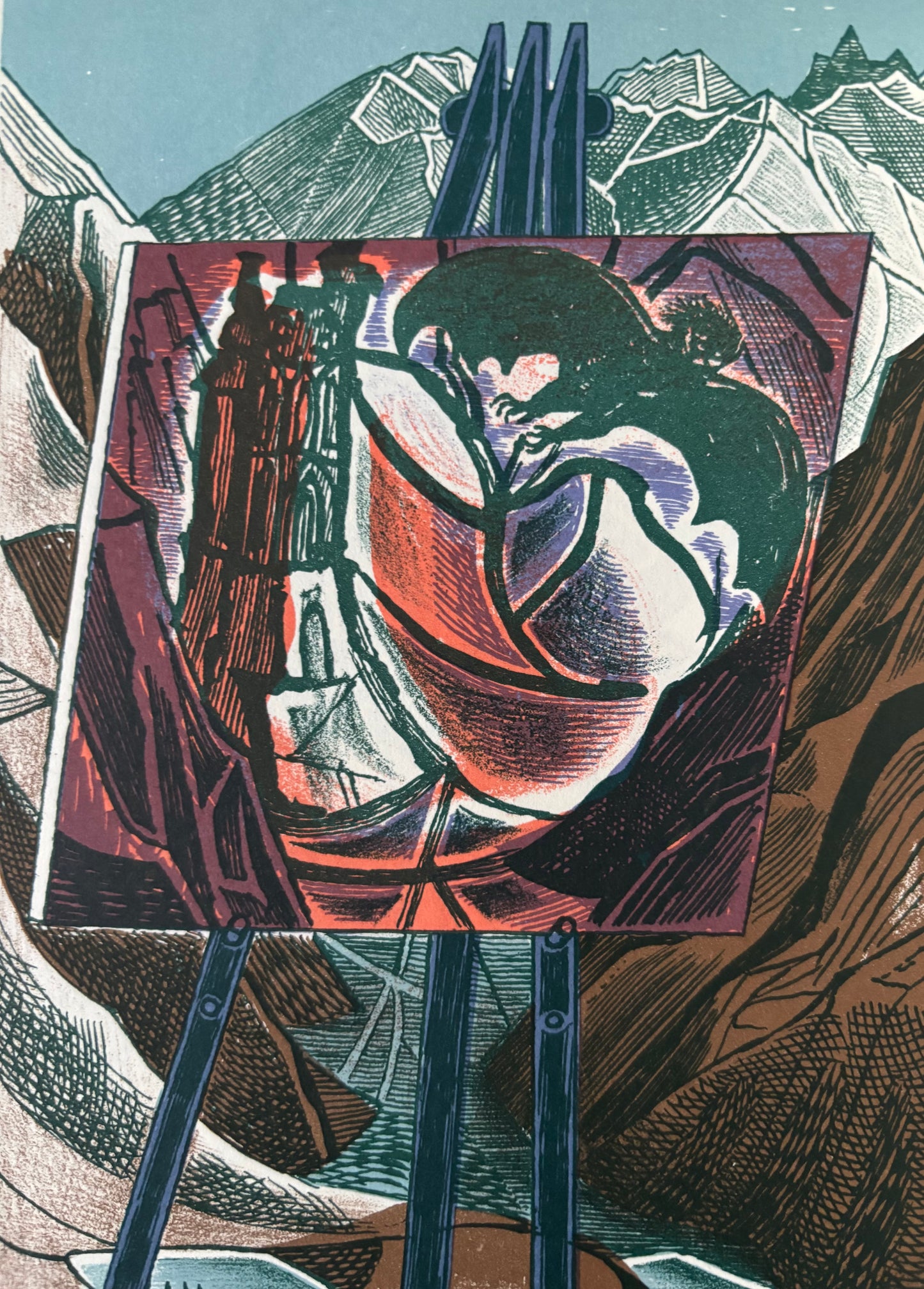 Edward Bawden THE ARIEL POEMS W H AUDEN Mountains Illustrated FABER