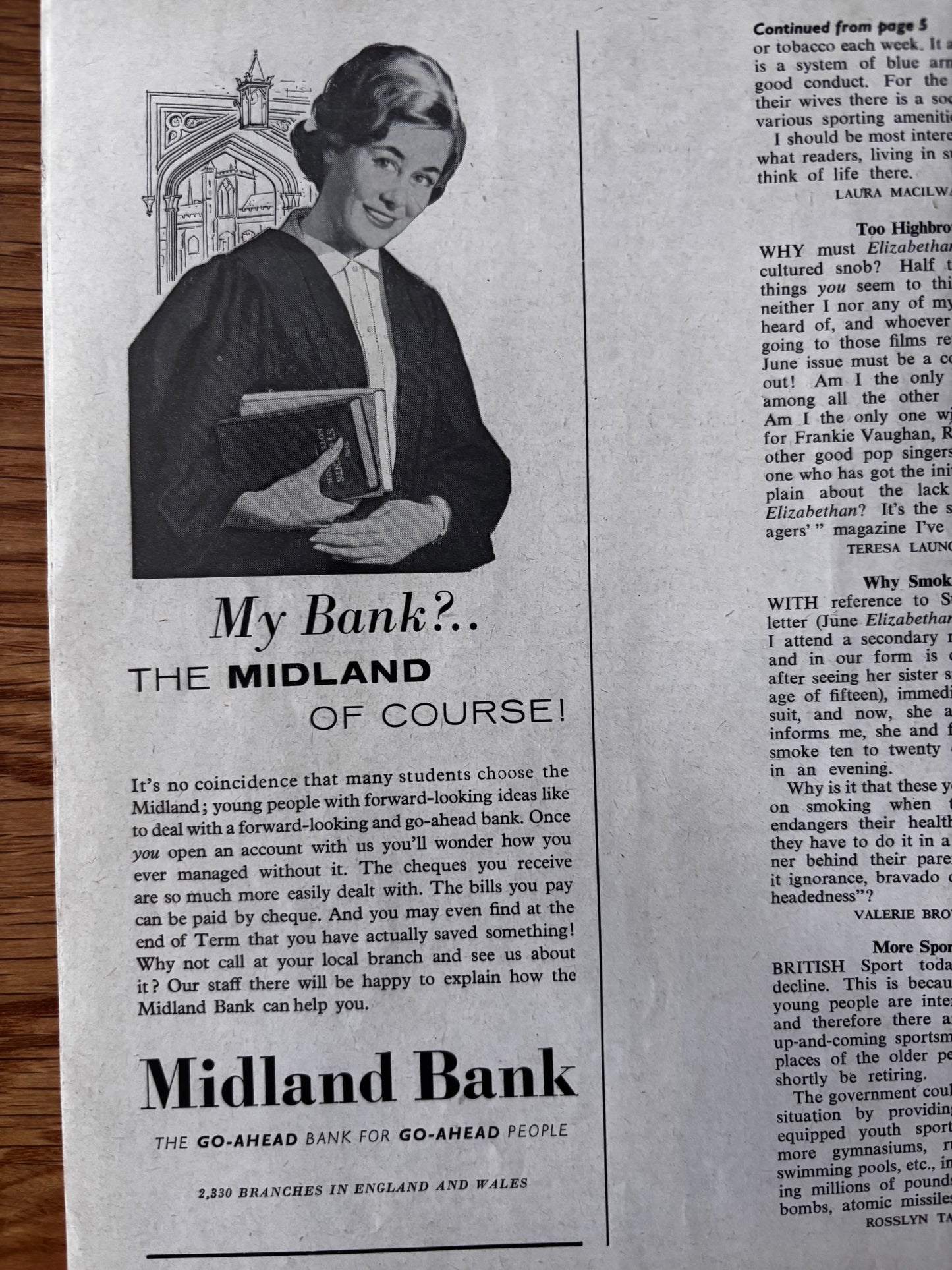 1960's Bill Burnard ELIZABETHAN MAGAZINE July 1962 Adam Rowntree Chichester