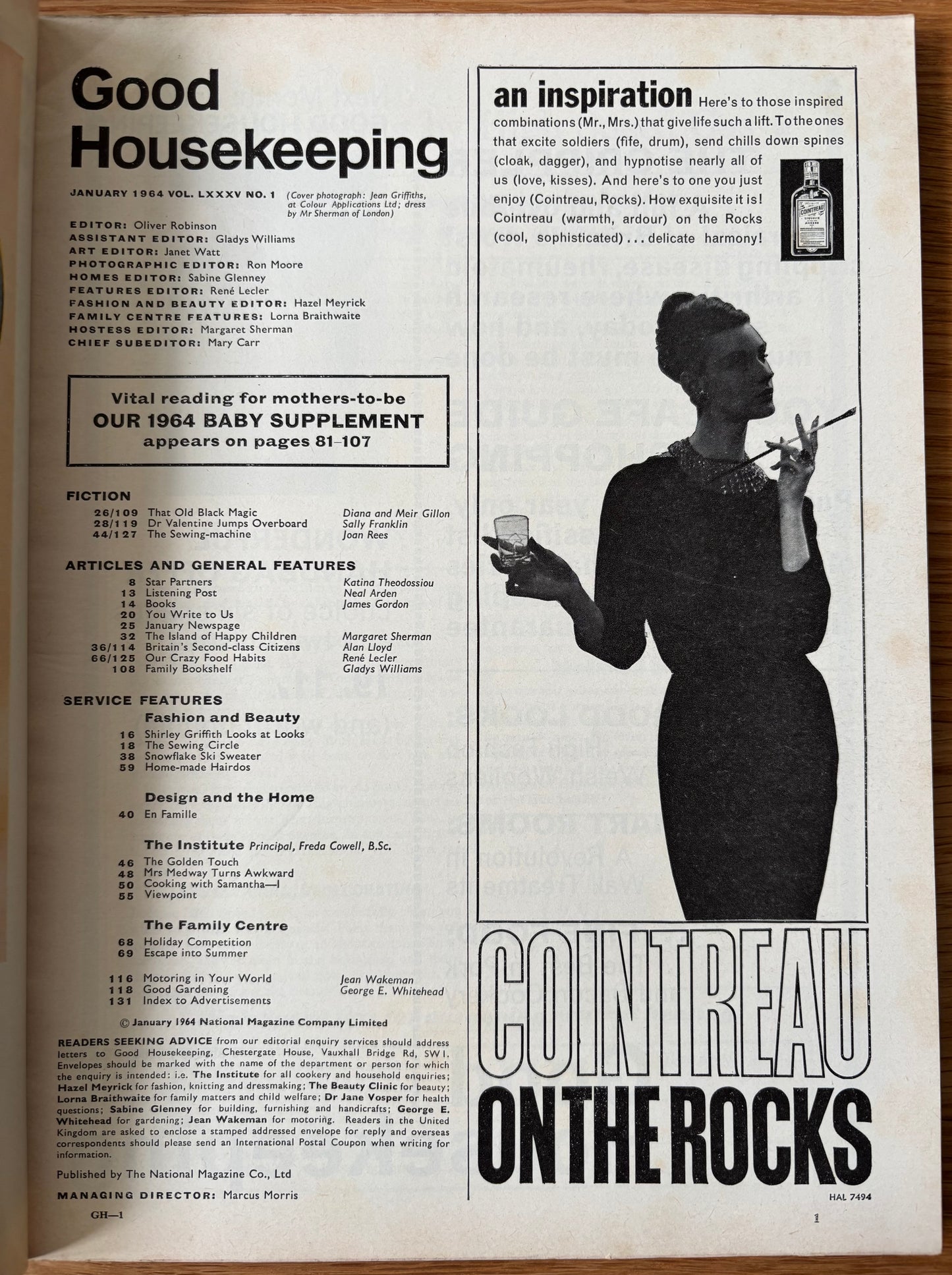 GOOD HOUSEKEEPING Magazine January 1964 Illustrated Hairdressers Hair Recipes