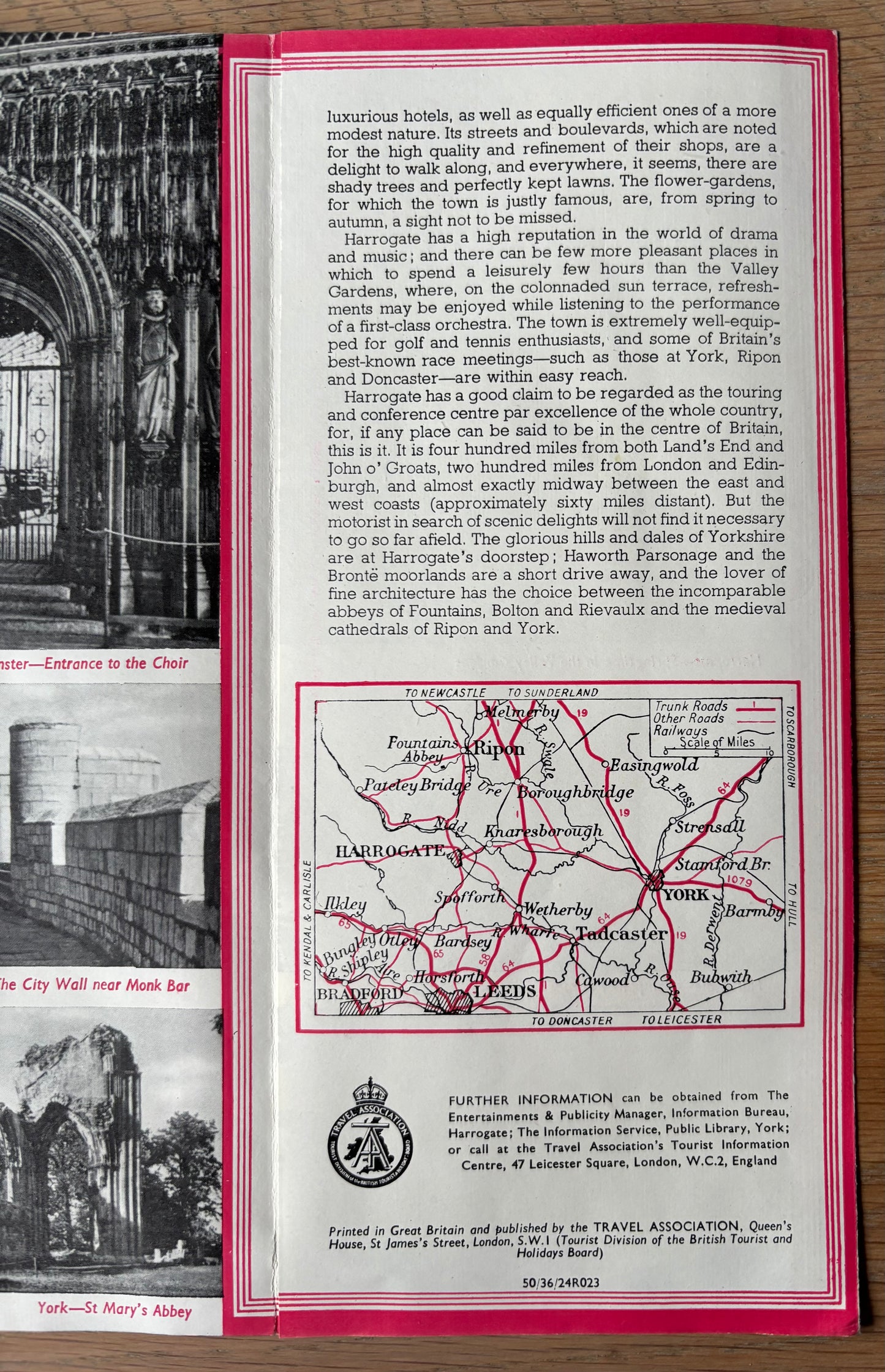 1950's YORK AND HARROGATE Come To Britain Leaflet No 7A Photo's