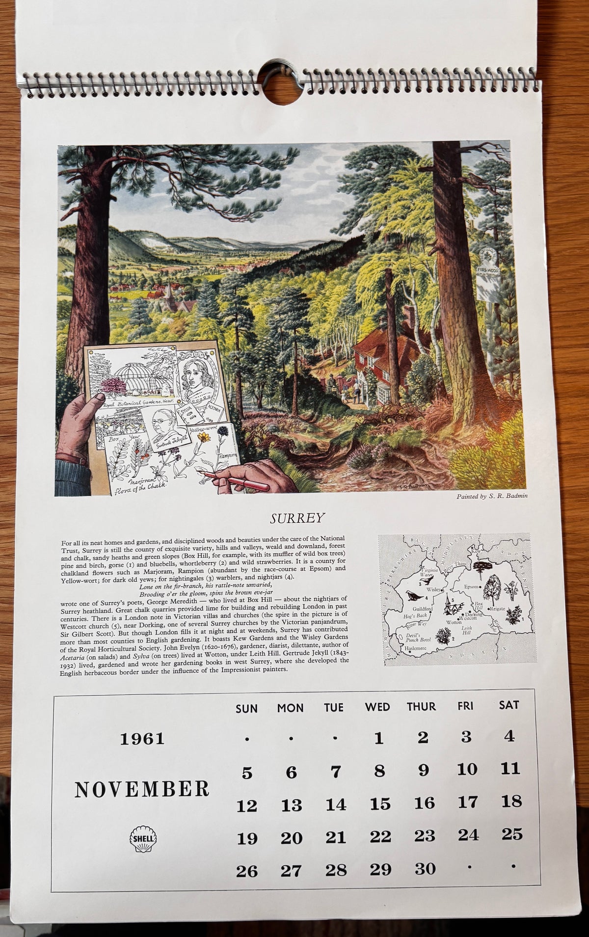 Kenneth Rowntree SHELL CALENDAR 1961 S R Badmin John O’Connor Illustrated ART