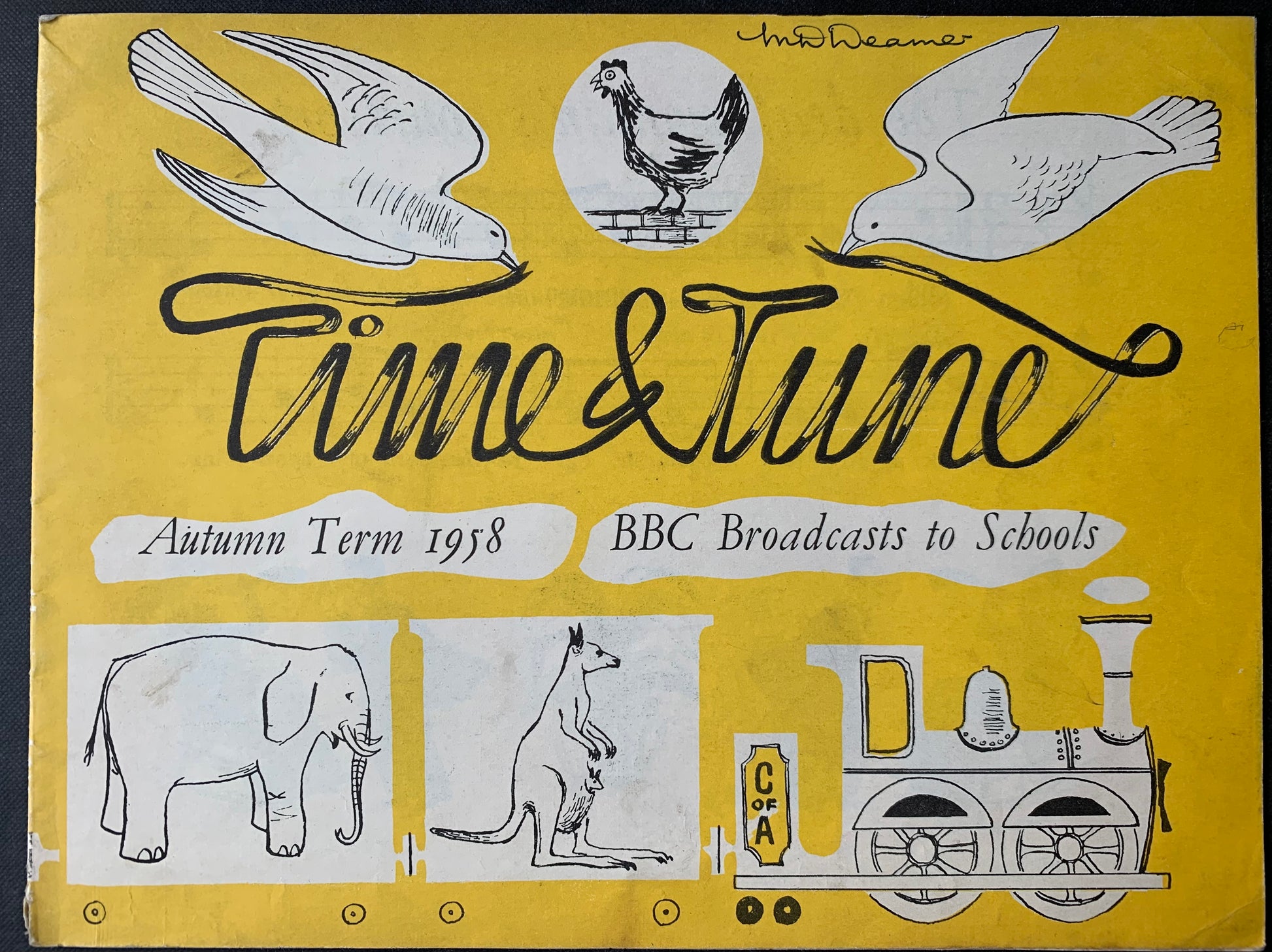 Peter Monkcom TIME AND TUNE Autumn 1958 Illus Art BBC Music Book SCHOOLS SONGBOOK - transpontinebooks