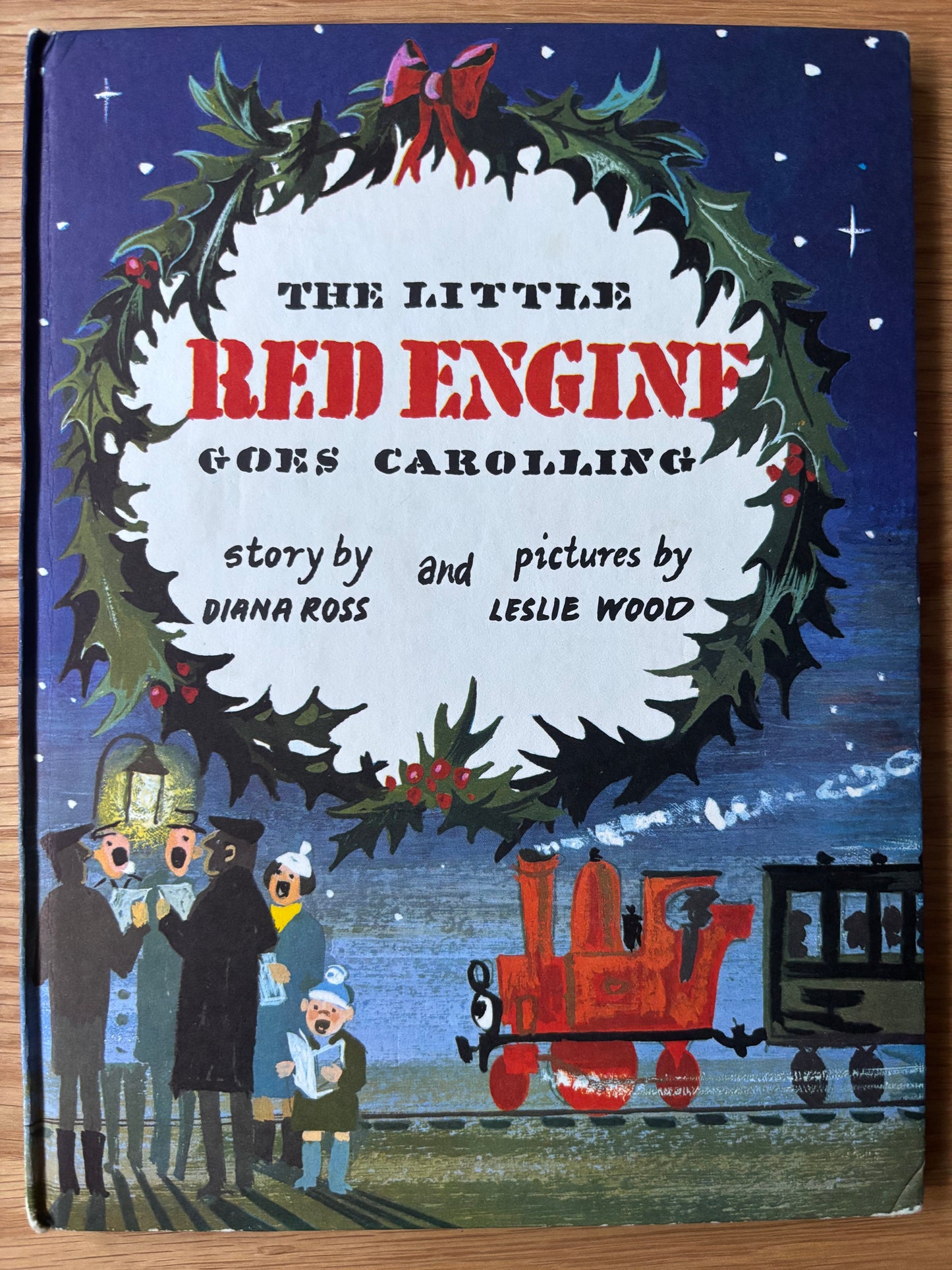 Leslie Wood THE LITTLE RED ENGINE GOES CAROLLING Diana Ross Faber 1st Ed 1971 HB