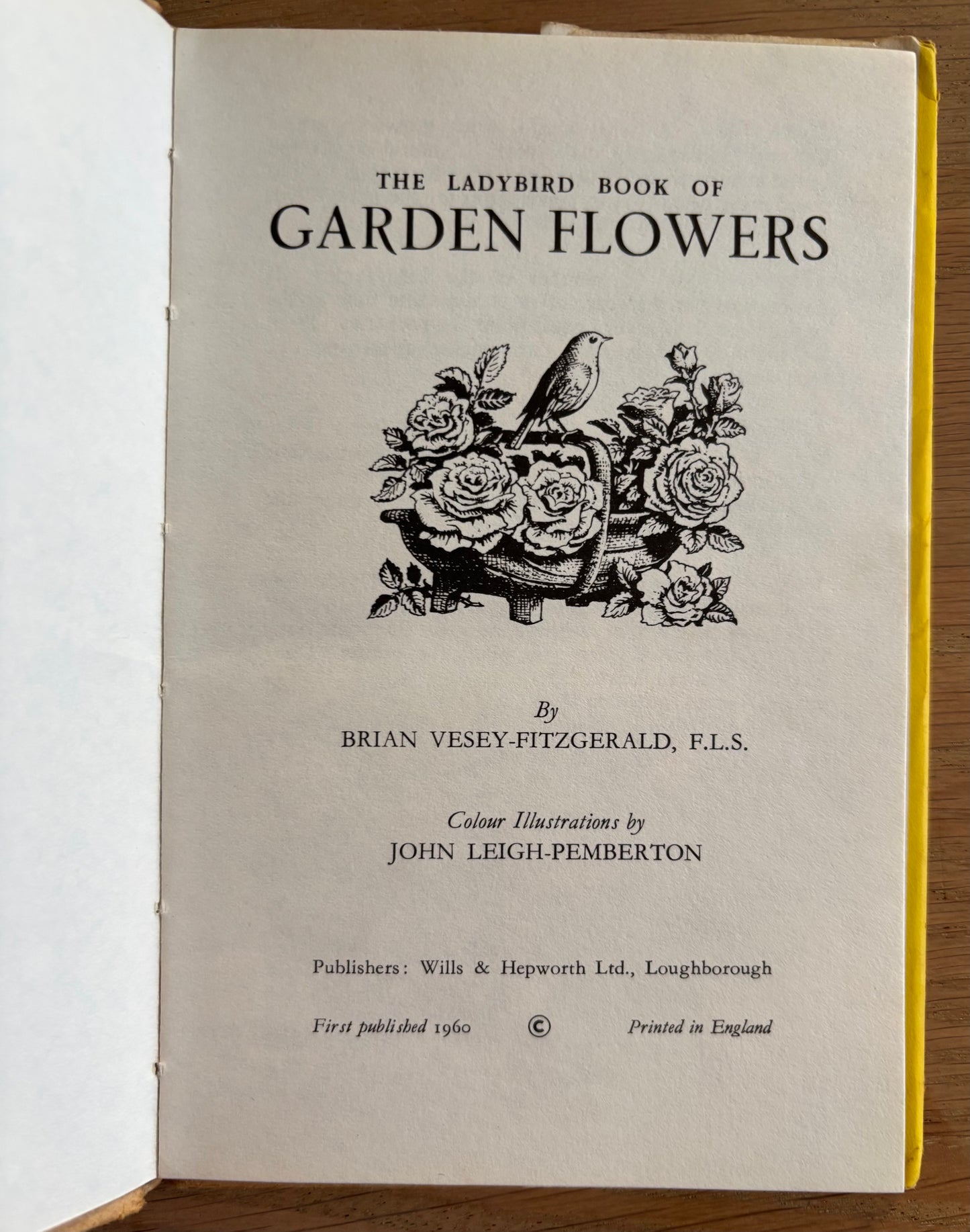 LADYBIRD BOOK OF GARDEN FLOWERS DJ Illustrated John Leigh-Pemberton 1960