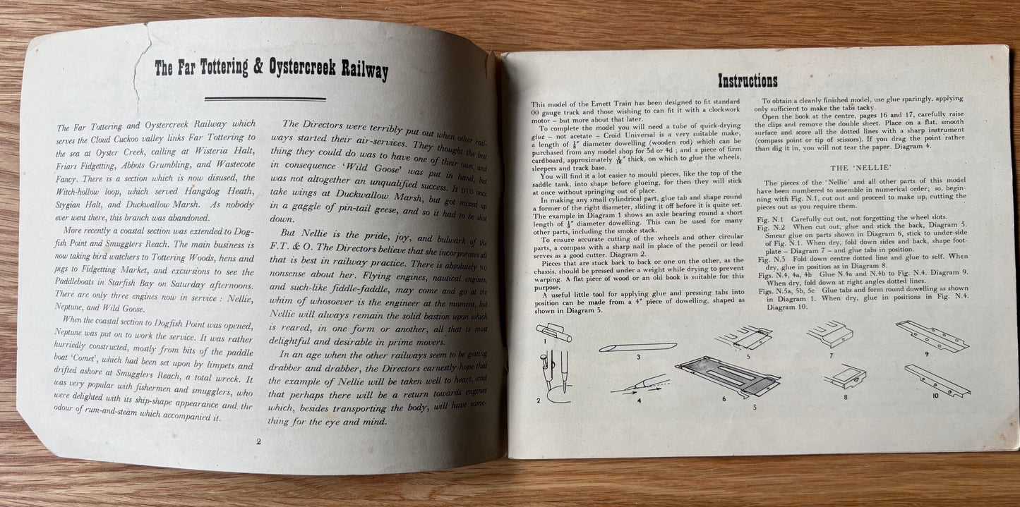 Rowland Emett THE FESTIVAL RAILWAY 1951 Puffin Picture Cut Out Book TRAIN