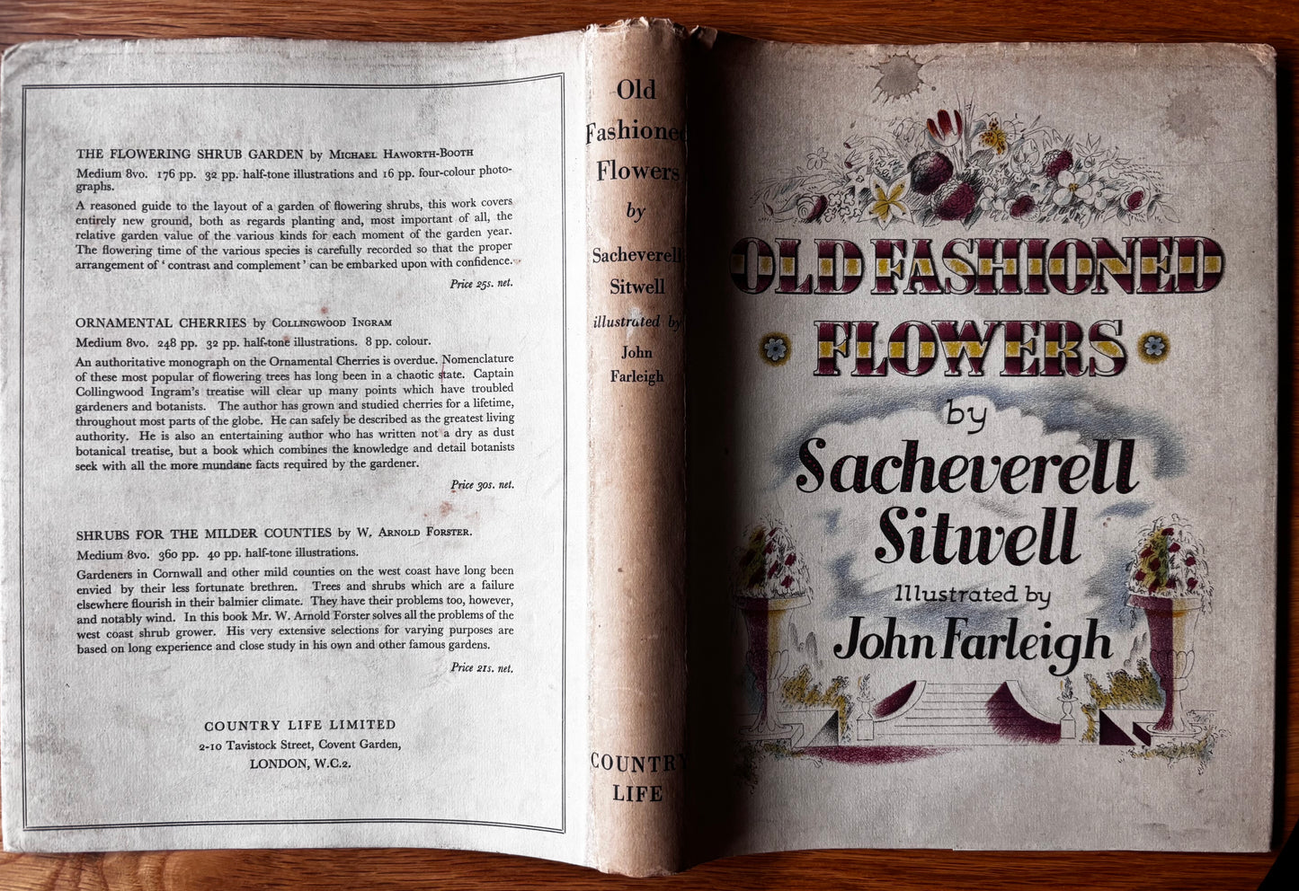 OLD FASHIONED FLOWERS 1948 DJ Sacheverell SItwell John Farleigh Illustrated