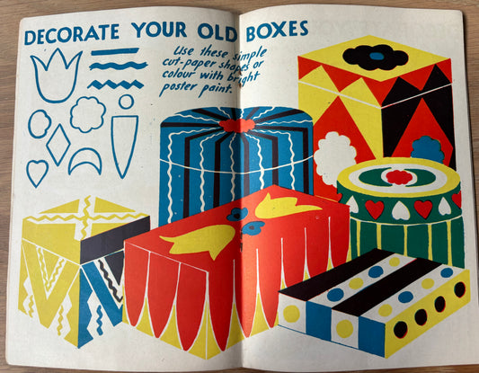 1951 ART AND CRAFT Decorating Boxes MAGAZINE CHILD EDUCATION May - transpontinebooks