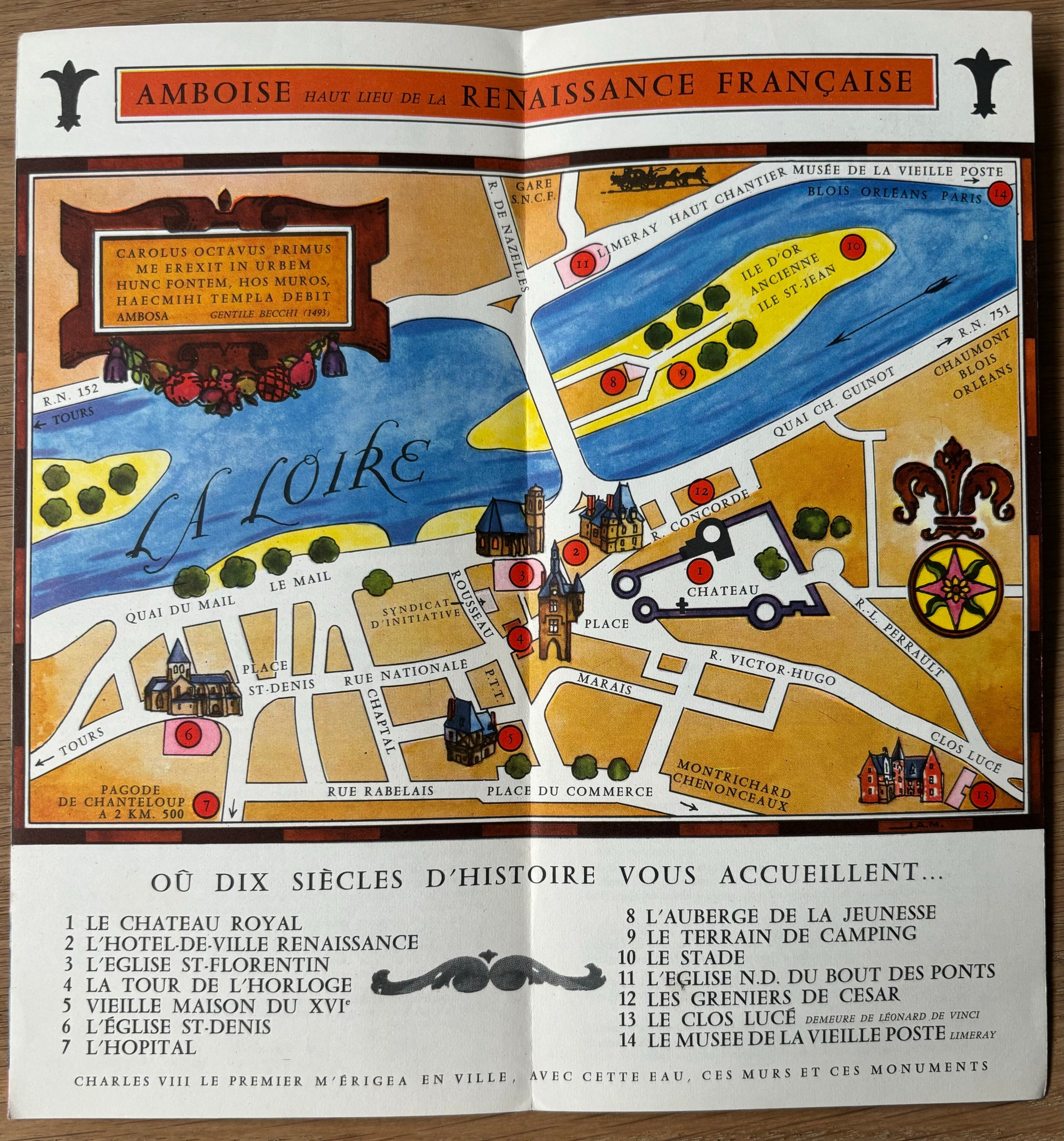 Jean-Adrian Mercier AMBOISE Ville Des Rois LEAFLET 1960’s - transpontinebooks