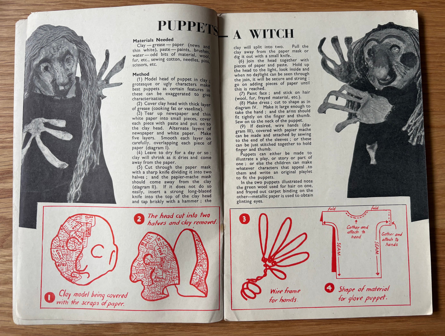 1950 ART AND CRAFT MAGAZINE Fabric Toys CHILD EDUCATION Wedge Shoes