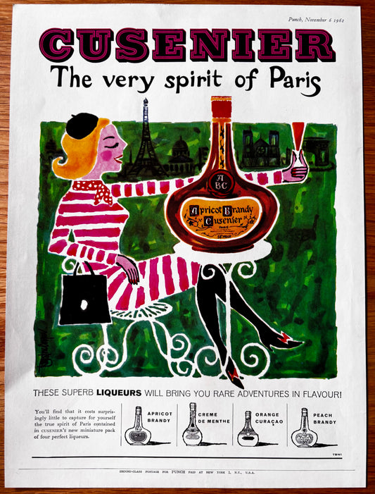 Royston Cooper 60’s CUSENIER ADVERT Spirit Of Paris FRENCH STYLE