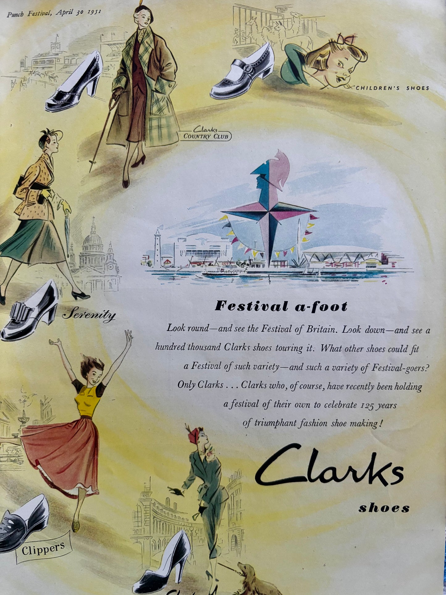 Fougasse PUNCH MAGAZINE Festival Of Britain April 1951 VINTAGE Adverts Ronald Searle