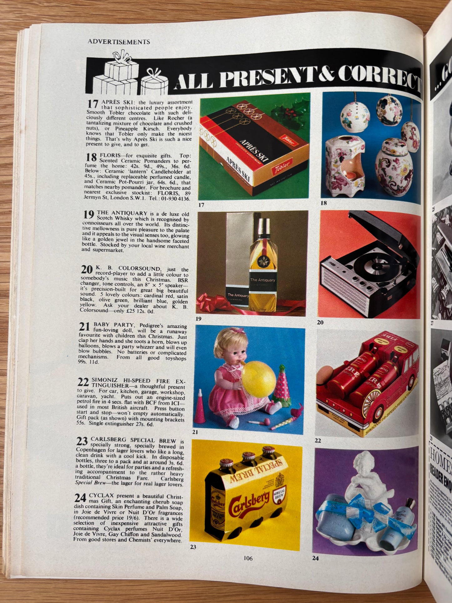 HOMES AND GARDENS Magazine December 1969 Illustrated ADVERTS Christmas