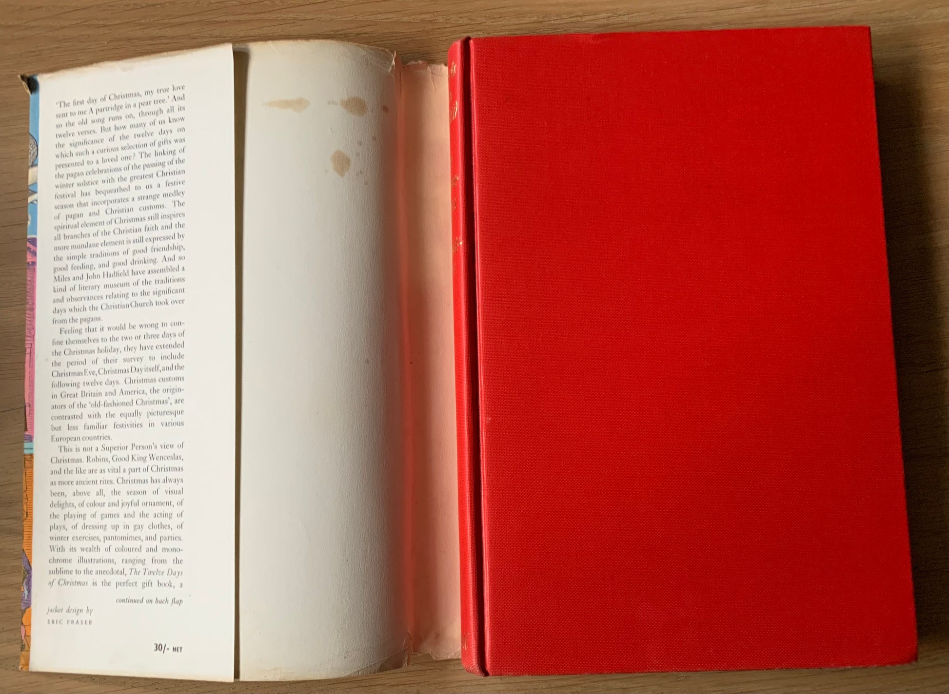 THE TWELVE DAYS OF CHRISTMAS Miles & John Hadfield 1st Ed 1961 DJ Eric Fraser - transpontinebooks