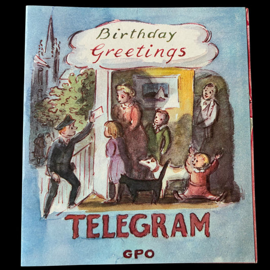 Edward Ardizzone BIRTHDAY GREETINGS GPO TELEGRAM CARD  & ENVELOPE 1967