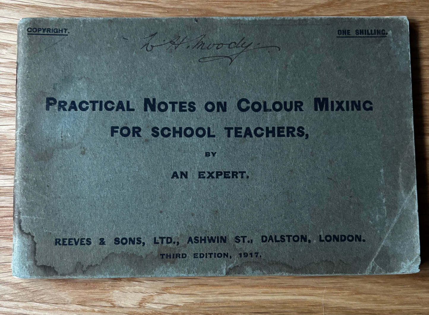 COLOUR MIXING BOOKLET Reeves and Sons 1917 3rd Ed WATERCOLOURS Dalston