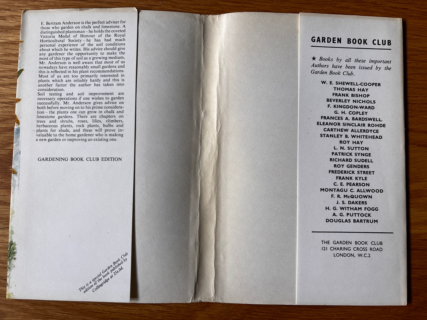 Elizabeth Sorrell GARDENING ON CHALK & LIMESTONE 1st DJ 1965 E Bertram Anderson