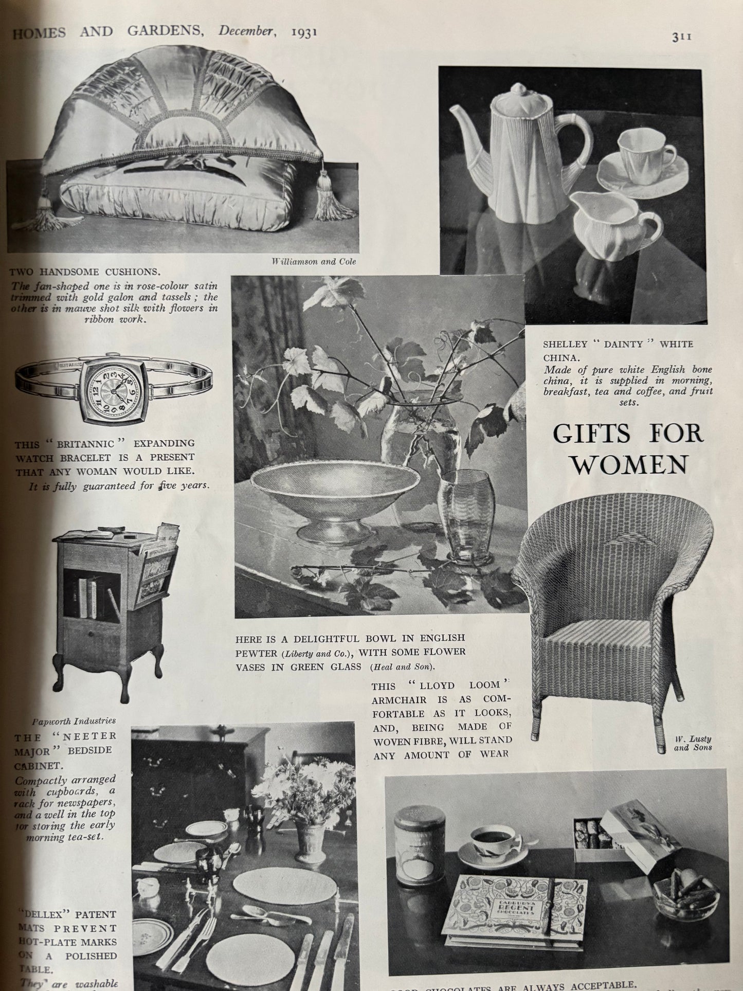 1930’s HOMES AND GARDENS Magazine December 1931 Illustrated ADVERTS