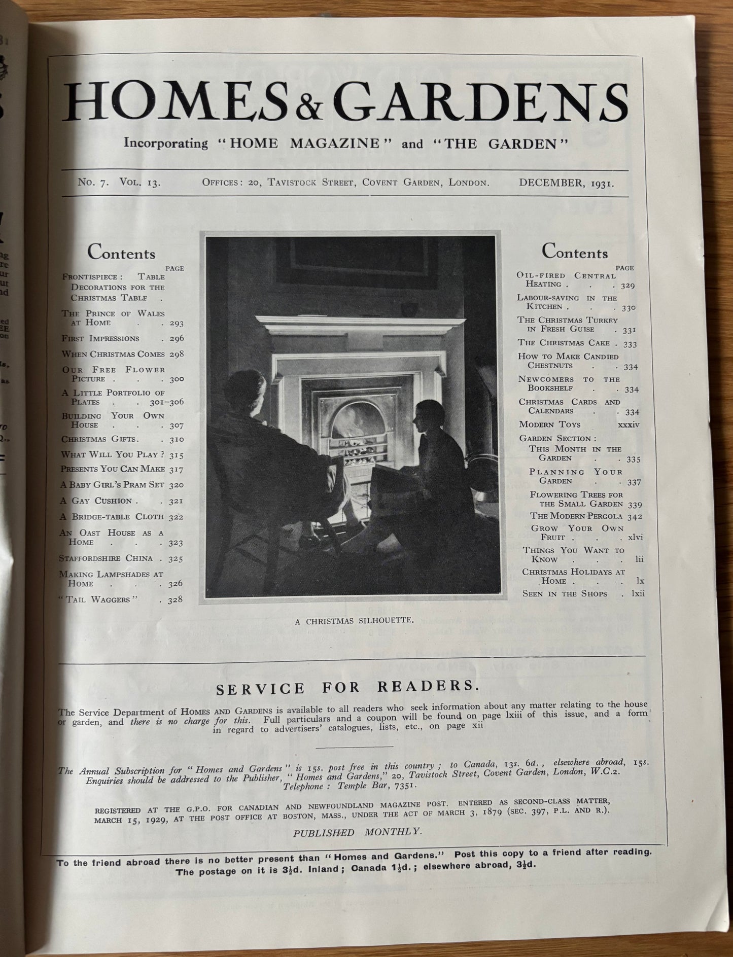 1930’s HOMES AND GARDENS Magazine December 1931 Illustrated ADVERTS