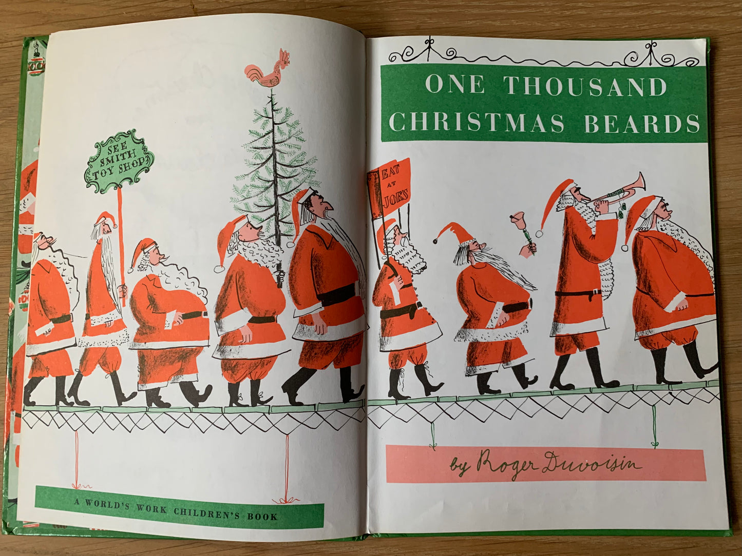 Roger Duvoisin ONE THOUSAND CHRISTMAS BEARDS 1978 2nd Imp SANTA CLAUS STORY