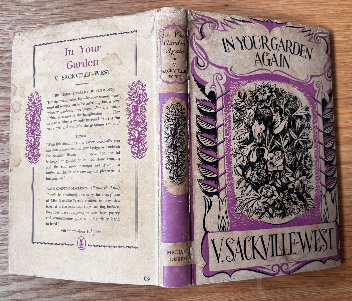 Vita Sackville West 1st Ed IN YOUR GARDEN AGAIN 1953 DJ Michael Joseph