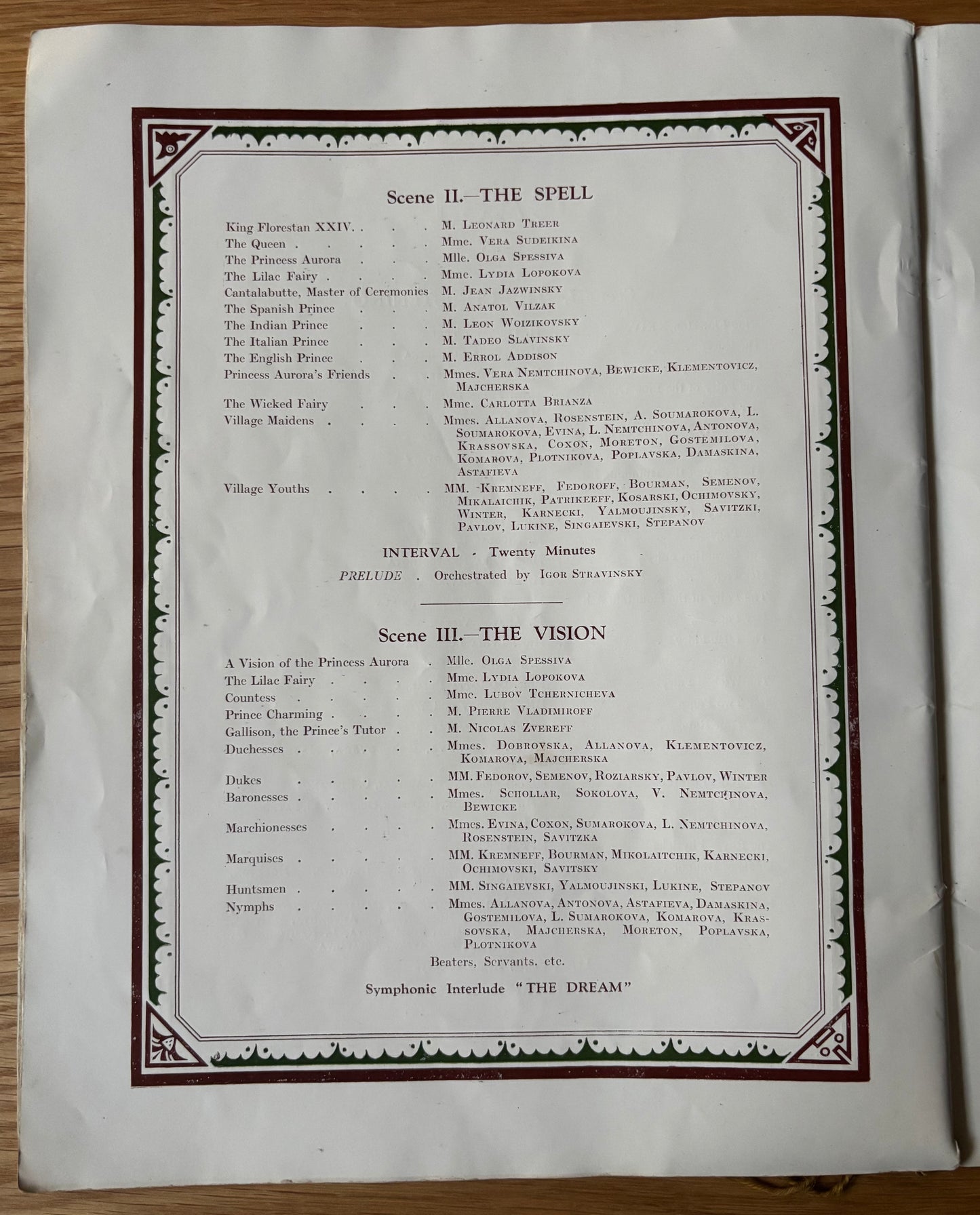 1920's LEON BAKST SLEEPING BEAUTY Ballet Programme 1921 ALHAMBRA THEATRE BEAUTY London