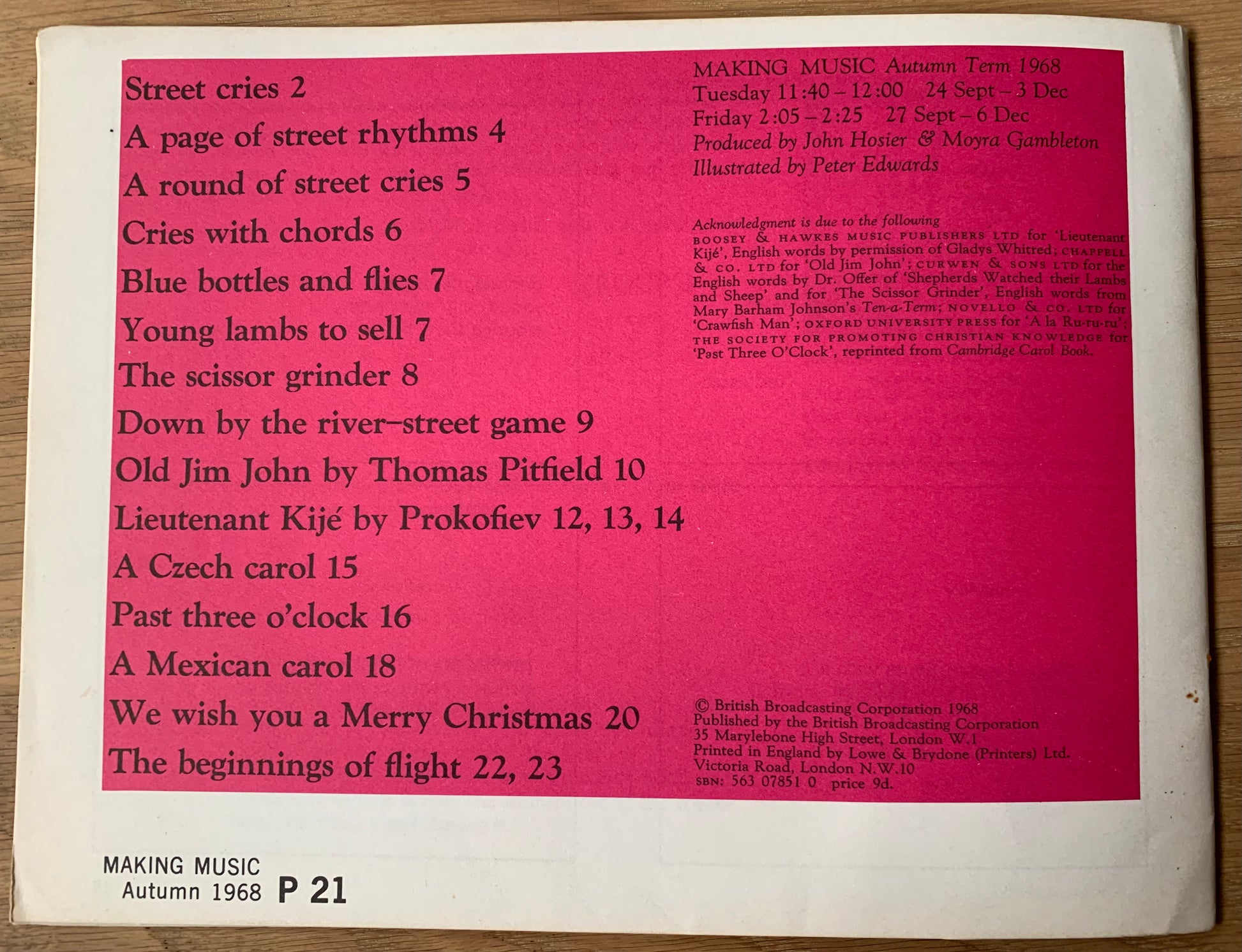 Peter Edwards MAKING MUSIC 1970 BBC SCHOOLS MUSIC BOOK Mexican Carol Christmas - transpontinebooks