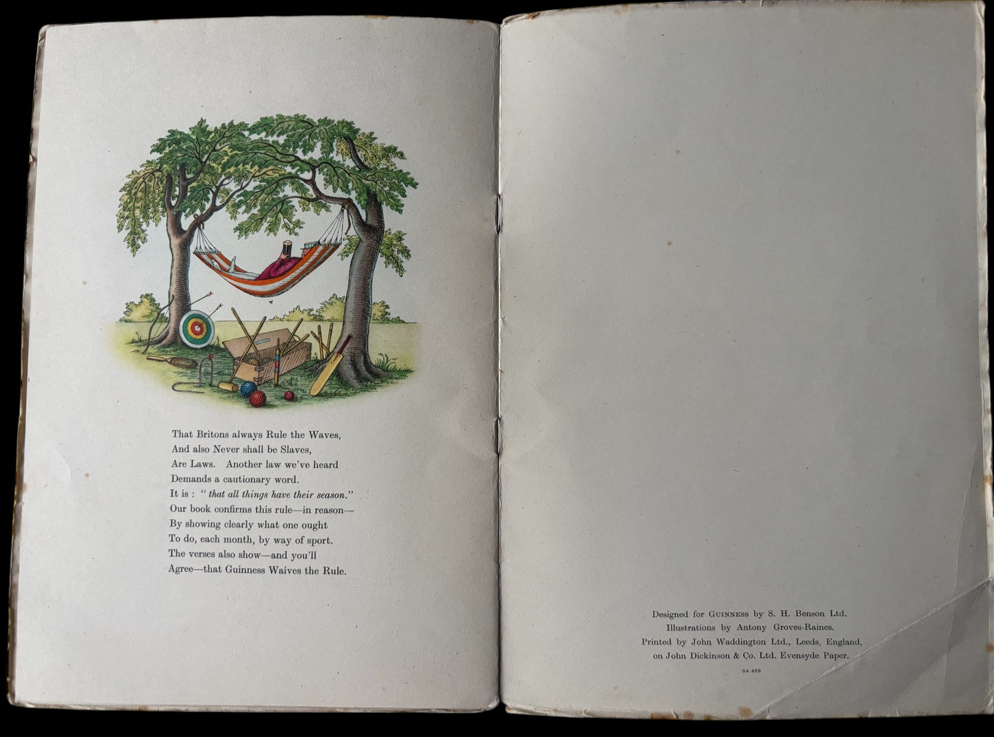 GUINNESS SPORTFOLIO Antony Grove Raines 1950 ILLUSTRATED BOOKLET