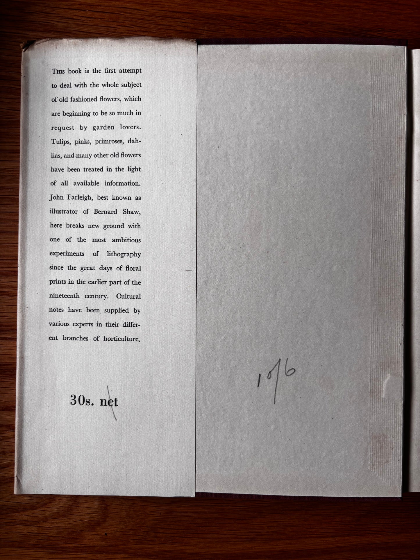 OLD FASHIONED FLOWERS 1948 DJ Sacheverell SItwell John Farleigh Illustrated