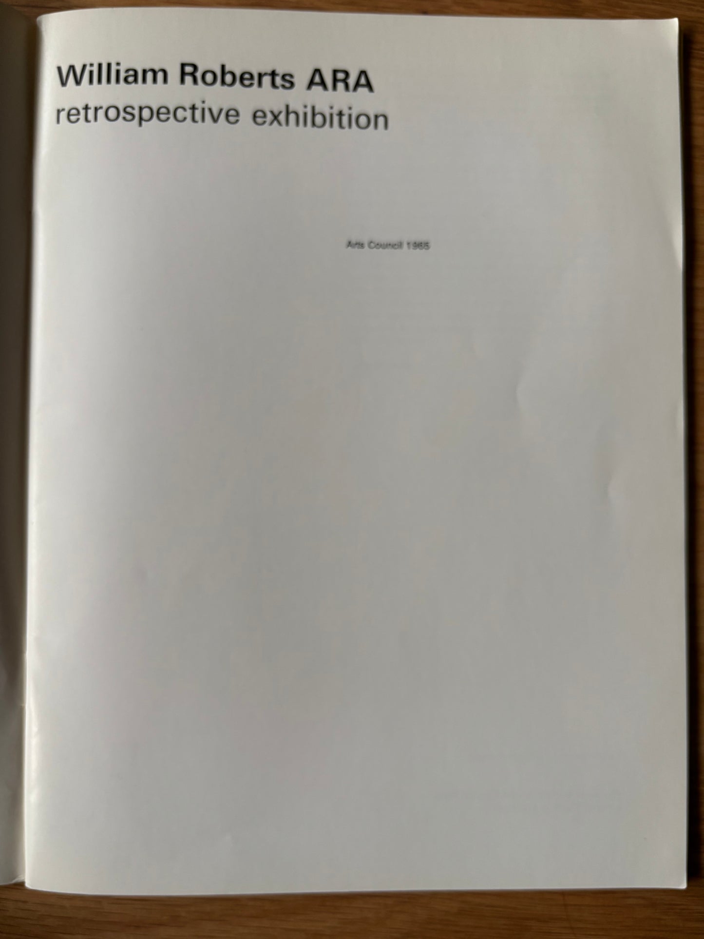 WILLIAM ROBERTS ARA The Arts Council Exhibition Catalogue 1965 ILLUSTRATED