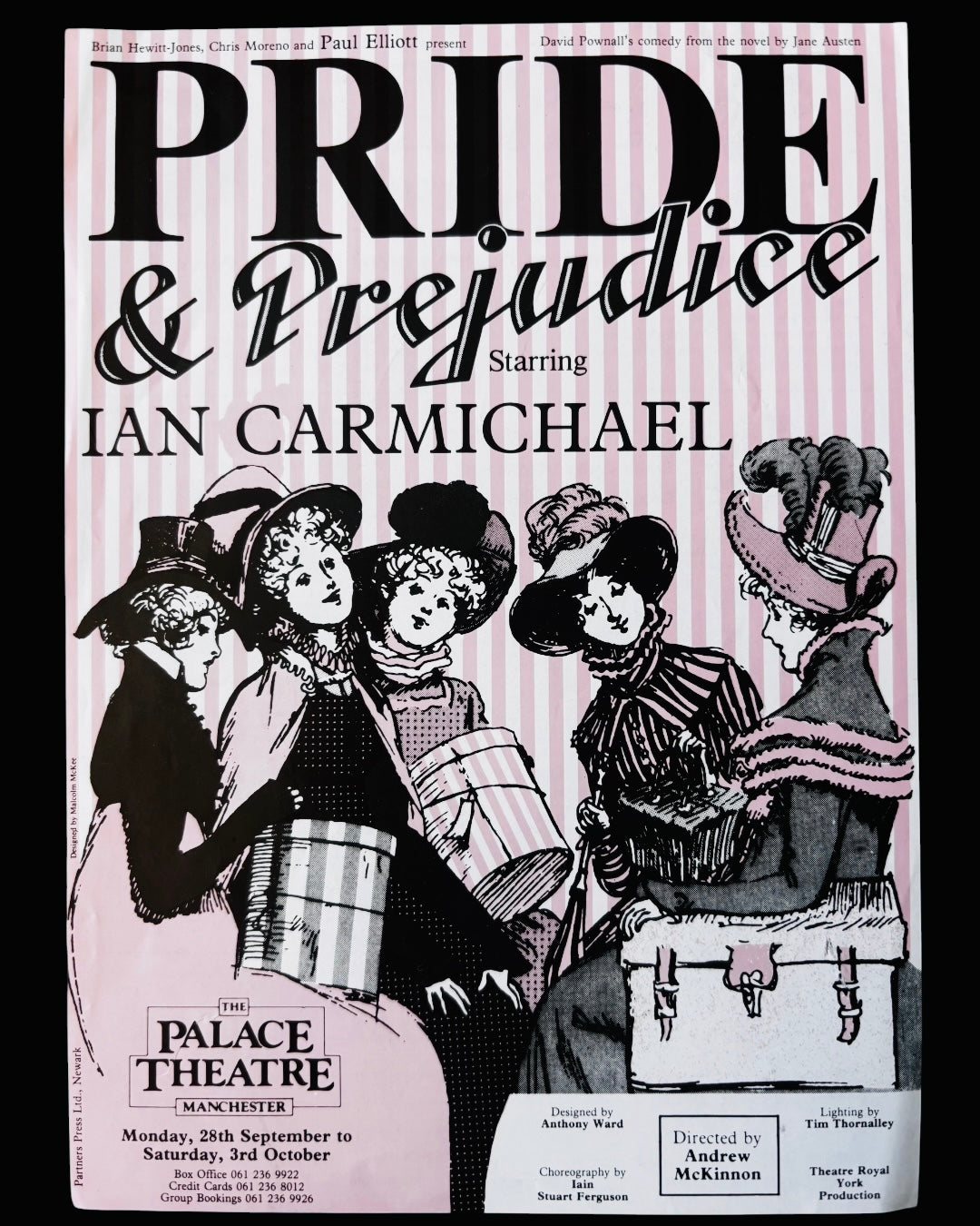 Jane Austen PRIDE & PREJUDICE Theatre Flyer MANCHESTER PALACE Ian Carmichael