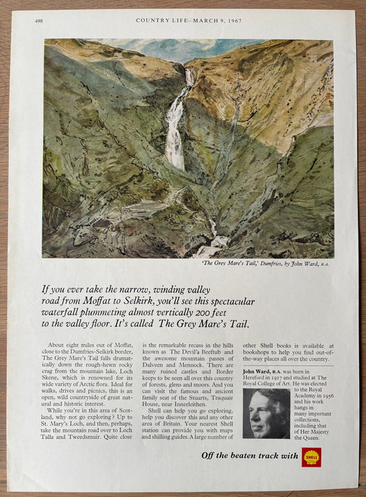 John Ward GREY MARE'S TAIL Aug 1967 SHELL ADVERT Off The Beaten Track DUMFRIES