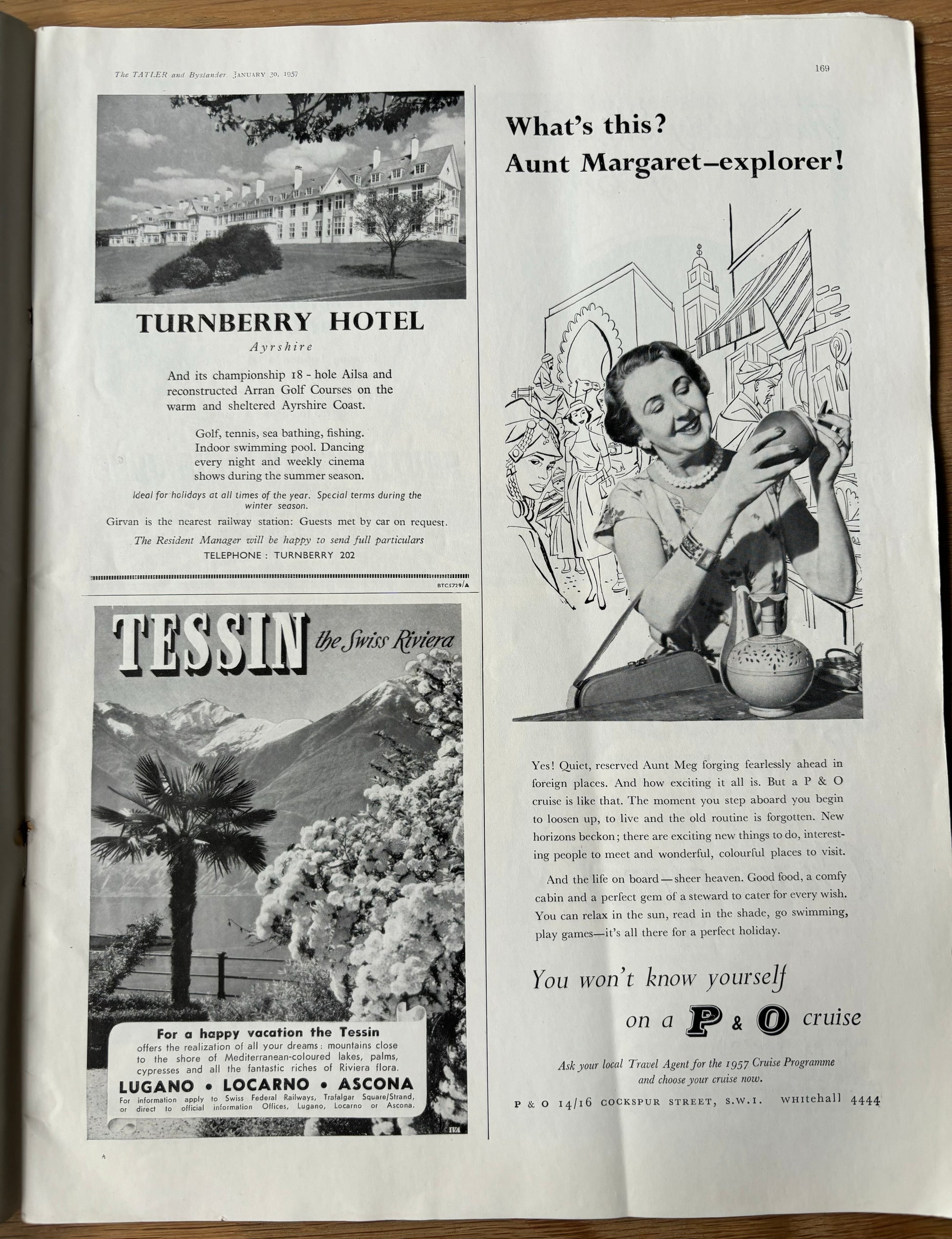 Leslie Wood THE TATLER January 30 1957 Travel Number MAGAZINE - transpontinebooks