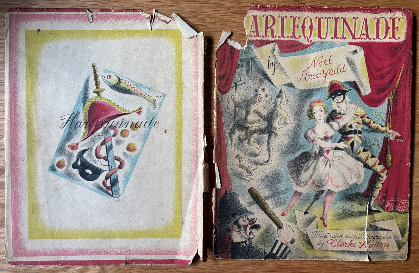Clarke Hutton HARLEQUINADE 1943 1st Ed Chatto & Windus ILLUSTRATED Clowns Columbine